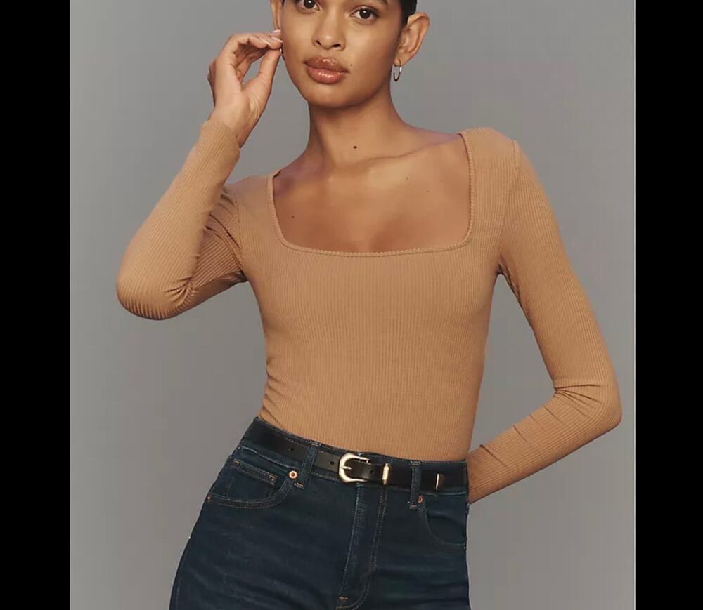 New L space amore long sleeve ribbed bodysuit sz L